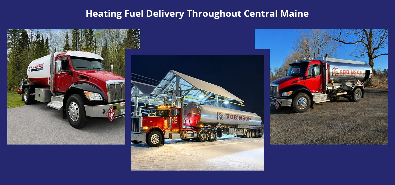 Heating fuel delivery throughout Central Maine.